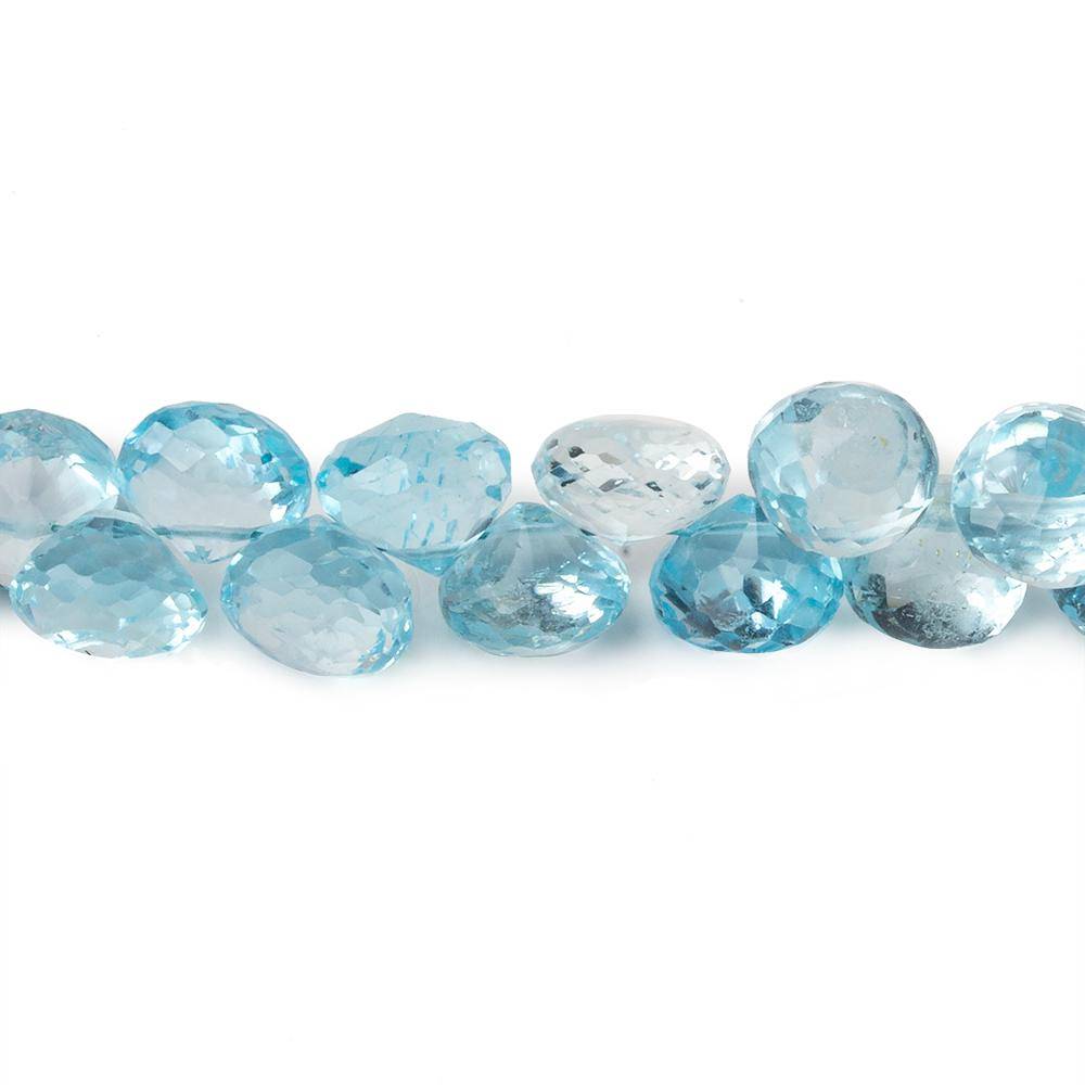 6x7-8x6mm Sky Blue Topaz Candy Kiss Beads 8 inch 48 pieces