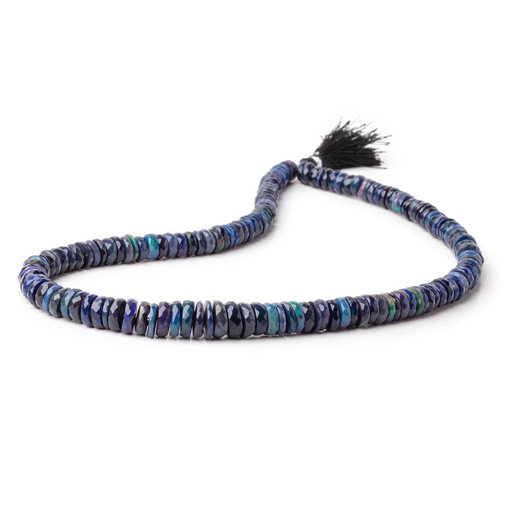 7-10mm Indigo Ethiopian Opal Faceted Heishi Beads 16 inch 160 pieces AA