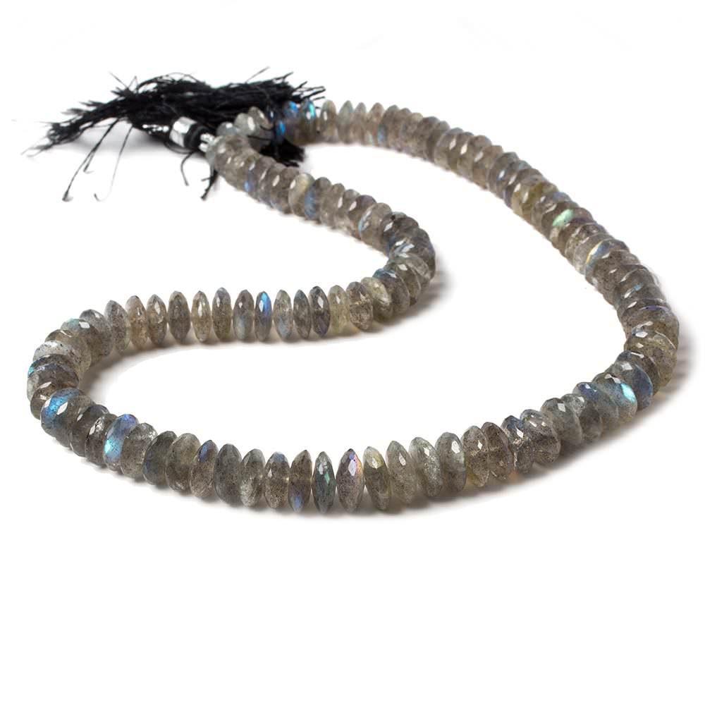 7-9mm Labradorite German Faceted Rondelle Beads 16 inch 111 pieces