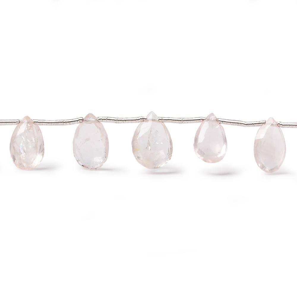 7-10mm Morganite Pear Briolette 7.25 inch 17 pieces