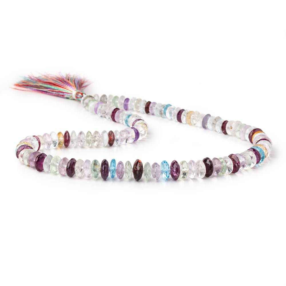 7-10mm Multi Gemstone German Faceted Rondelle Beads 16 inch 115 pieces AAA