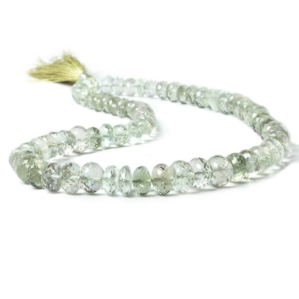 7-10mm Prasiolite Faceted Rondelle Beads 16 inch 74 pieces