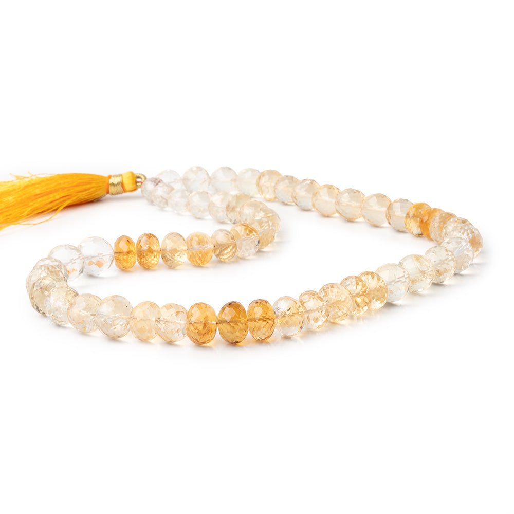7-10mm Shaded Citrine Faceted Rondelle & Round 16 inch 52 Beads
