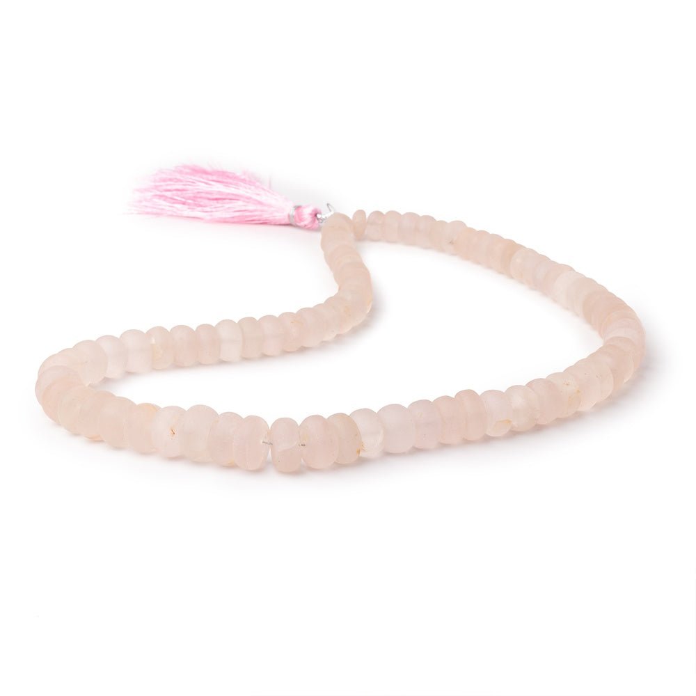7-11mm Matte Morganite Plain Rondelle Beads 16 inch 78 pieces