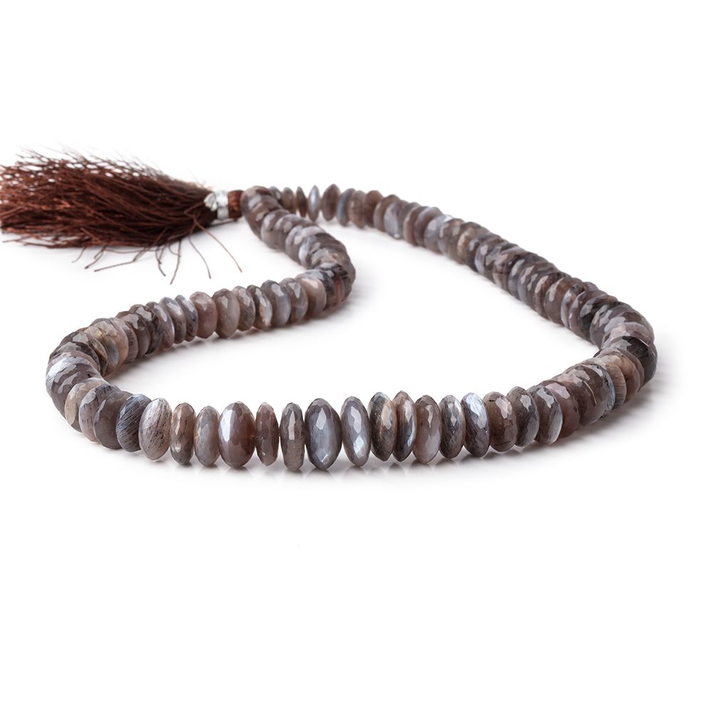 7-12mm Chocolate Moonstone German Faceted Rondelles 16 inch 100 Beads