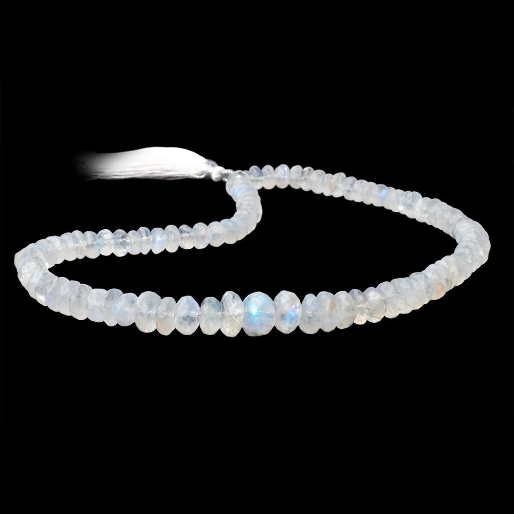 7-12mm Rainbow Moonstone faceted rondelle Beads 16 inch 97 pieces