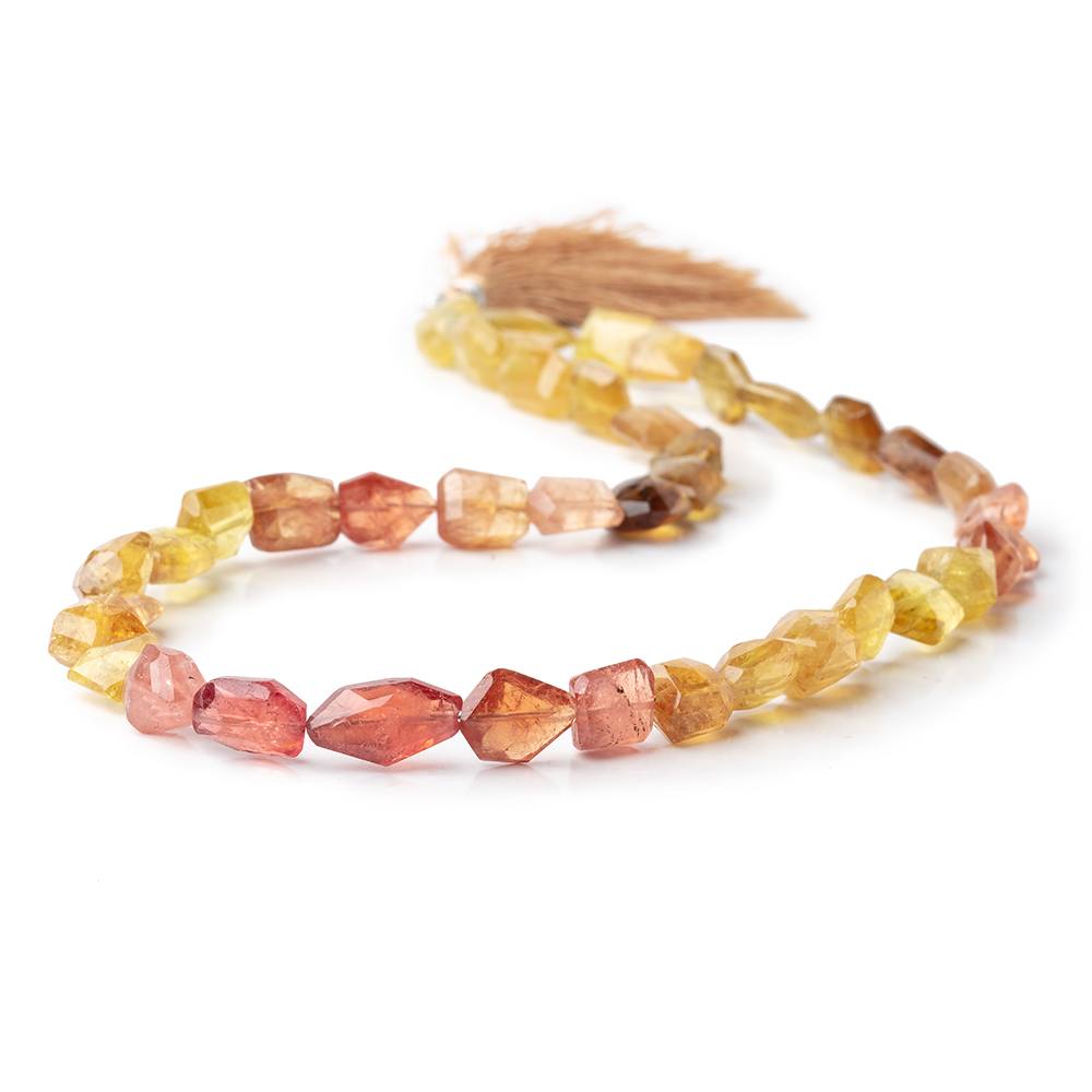 7-13mm Dravite Tourmaline Faceted Nugget Beads 15 inch 37 pieces