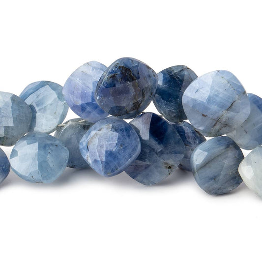 7-13mm Shaded Blue Sapphire Faceted Pillow Beads 7.5 inch 52 pieces