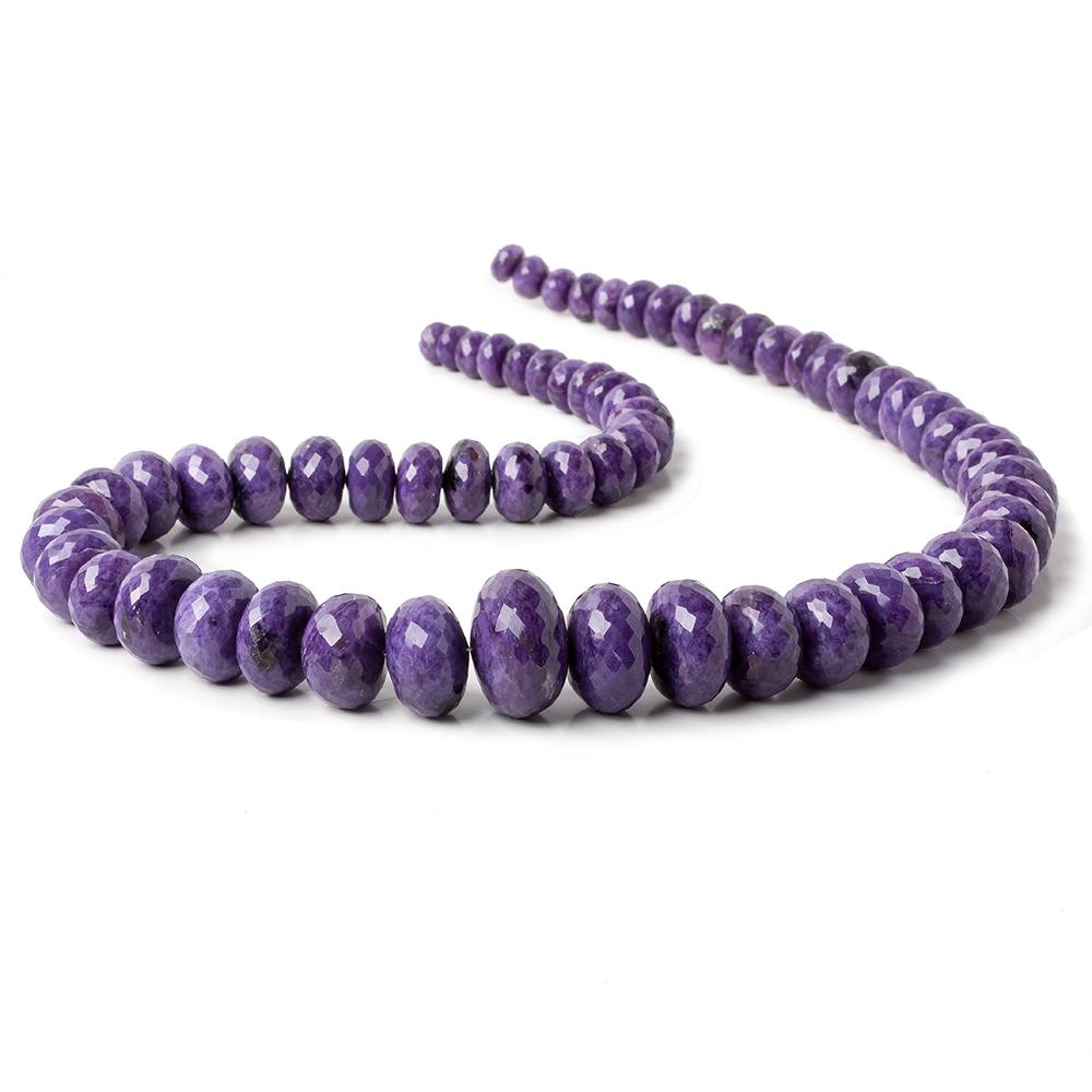 7-18.8mm Deep Purple Charoite faceted rondelle beads 19 inches 65 beads AAA