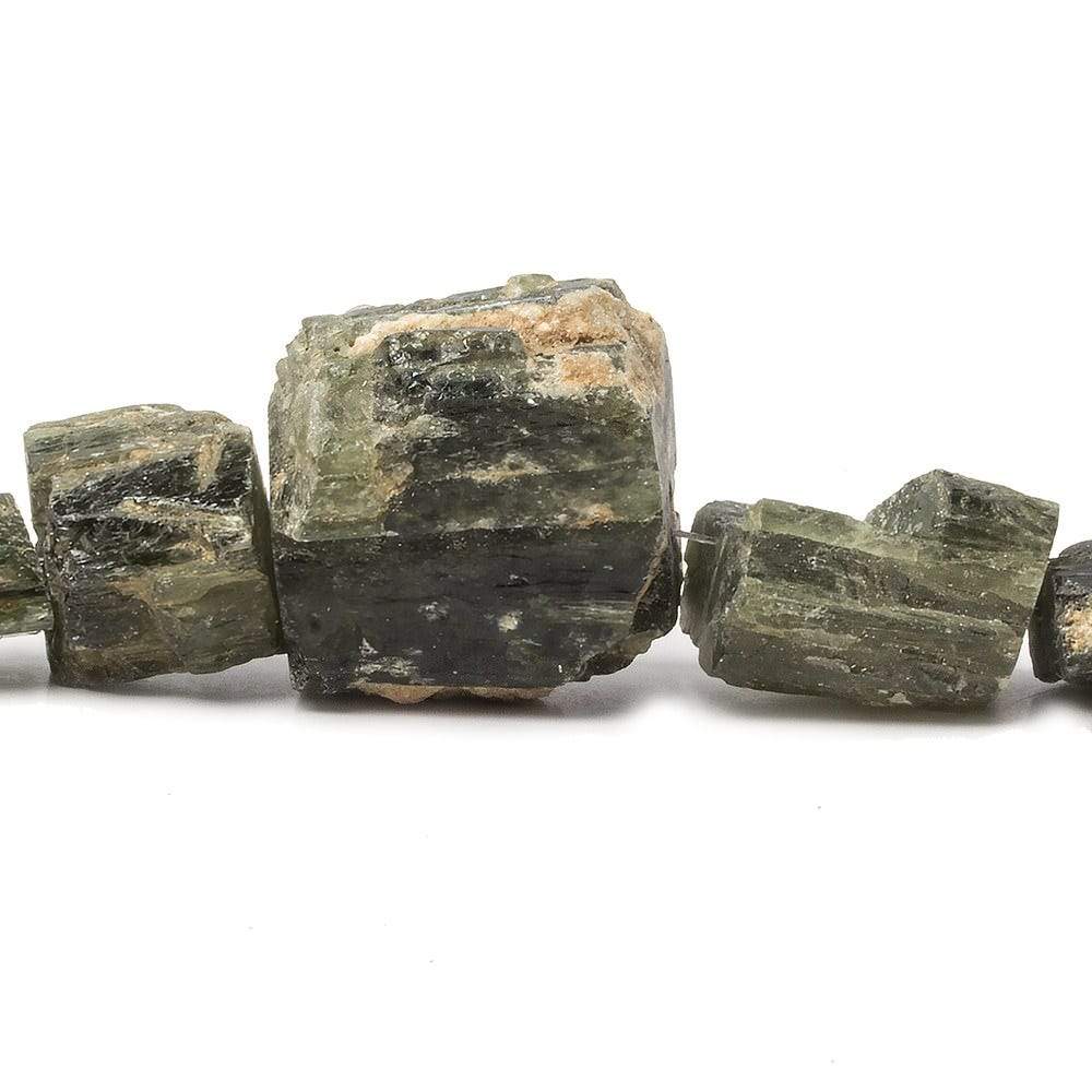 7-21mm Chrome Diopside Beads Unpolished Natural Crystal 8 inch 10 pieces