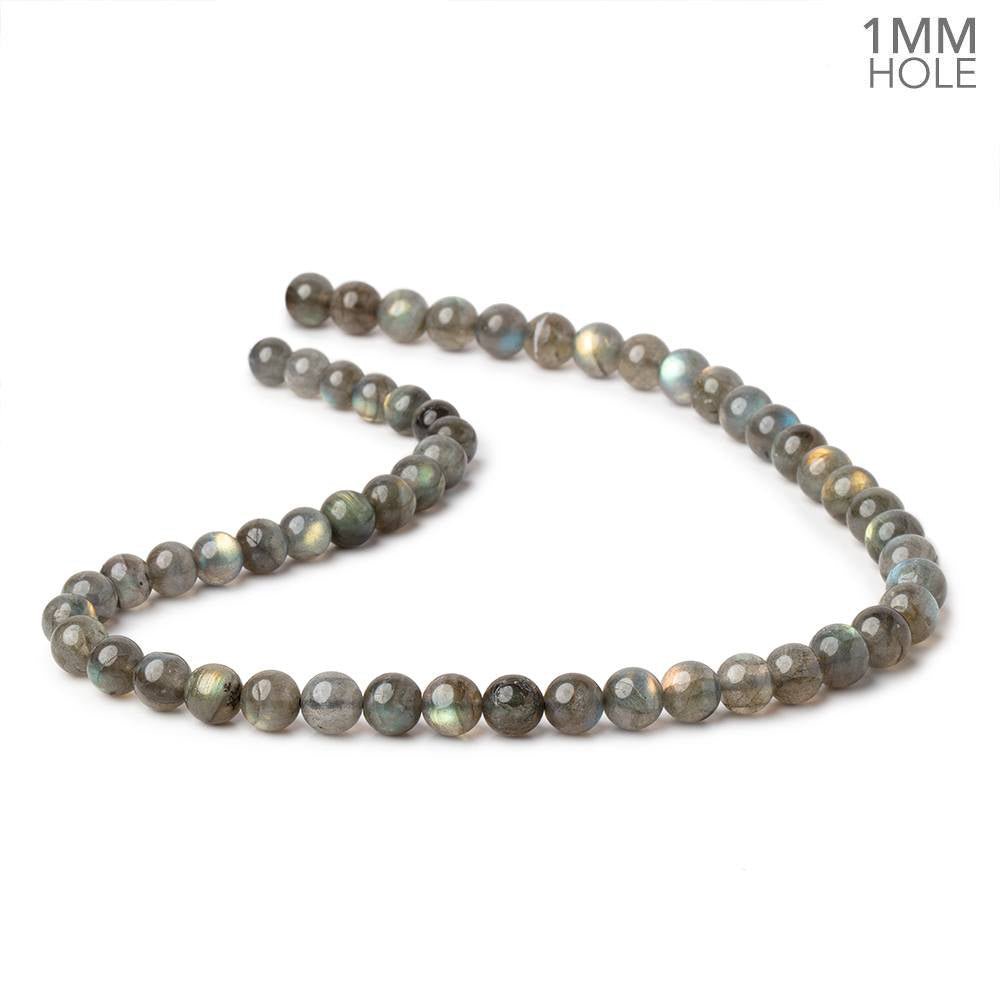 7-8.5mm Labradorite Plain Round Beads 16 inch 48 pieces 1mm hole