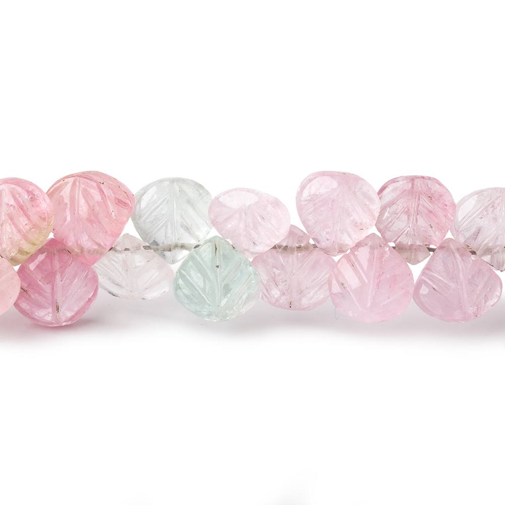 6.5mm Afghani Tourmaline Carved Heart Beads 7.5 inch 50 pieces AA