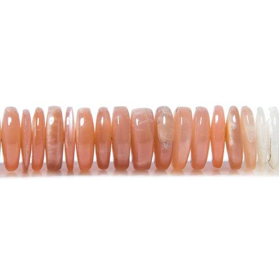 7-8mm Angel Skin and Cream Moonstone Beads Plain Rondelle 175 pcs