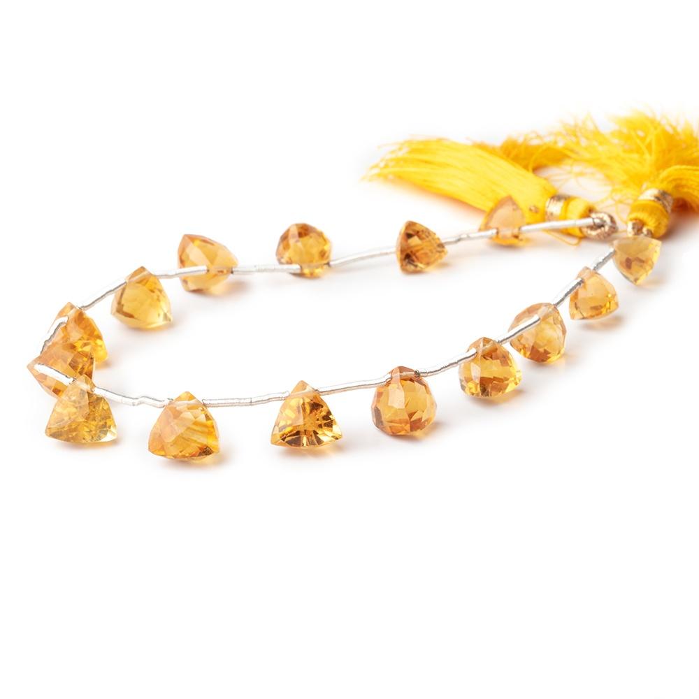 7-8mm Citrine Faceted Trillion Beads 8 inch 15 pieces