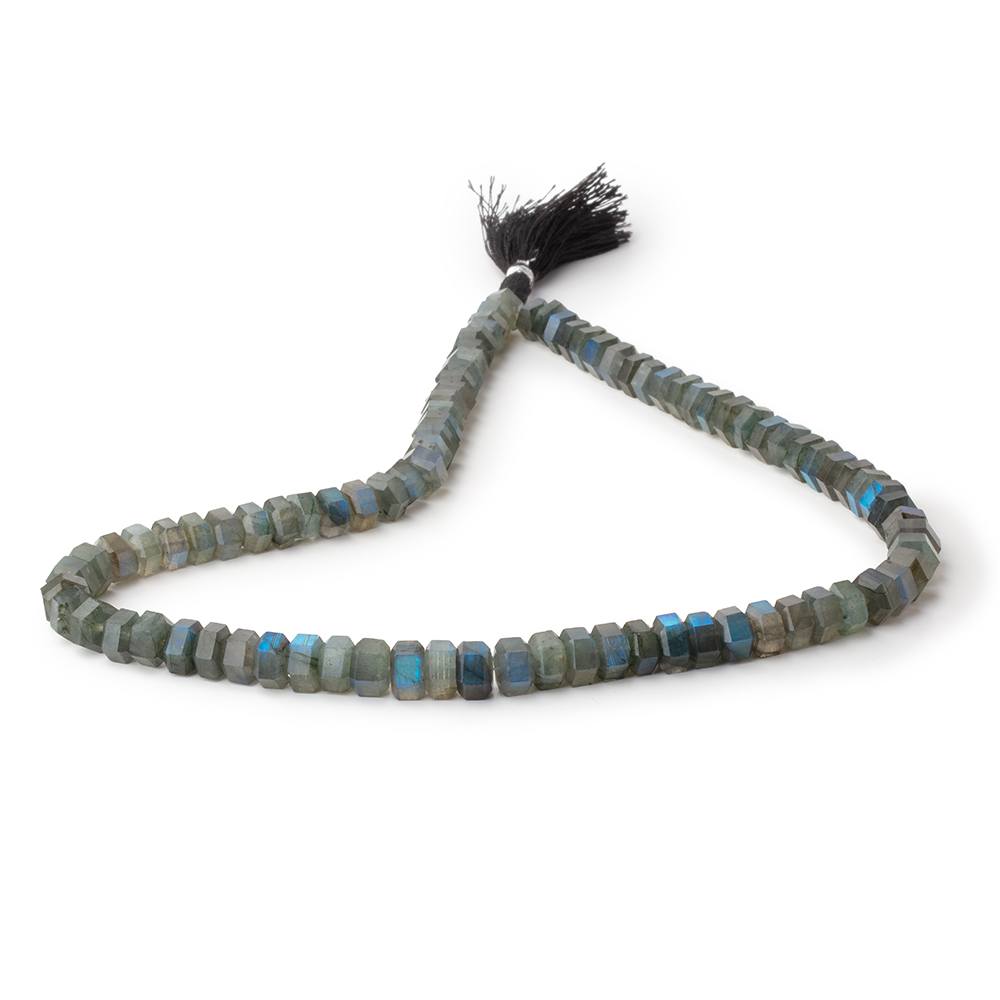 7-8mm Labradorite Faceted Hexagon Beads 16 inch 84 pieces