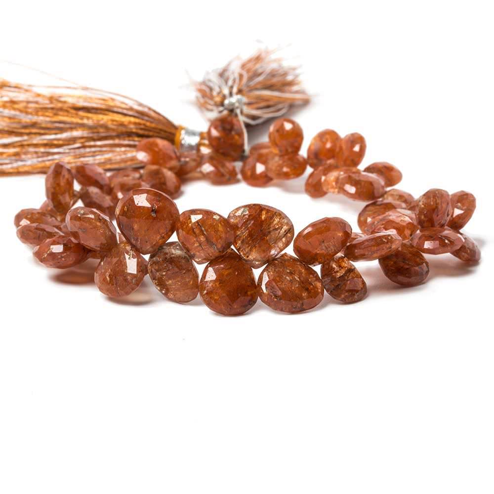 7-8mm Mossy Rutilated Quartz Heart Briolette 7.75 inch 50 pieces