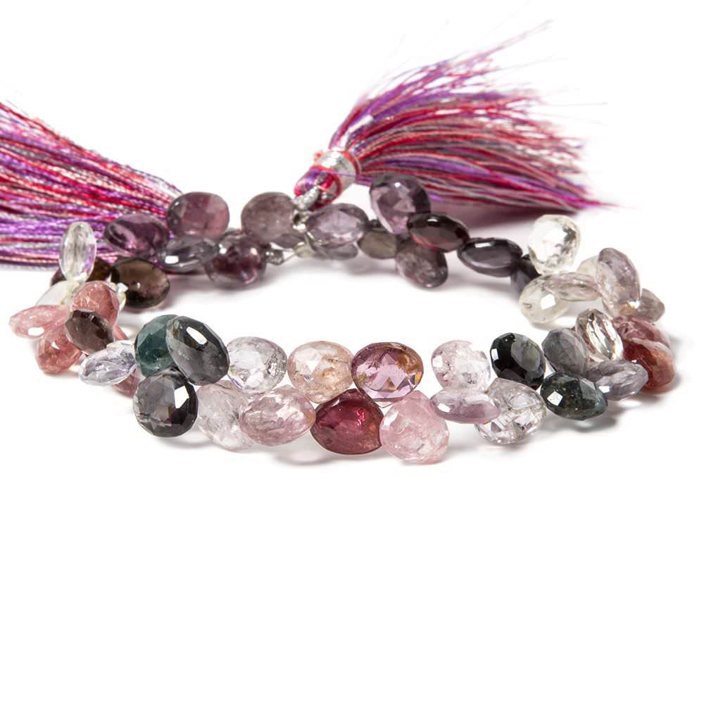 7-8mm Multi Color Spinel Faceted Heart Beads 8 inch 56 pieces