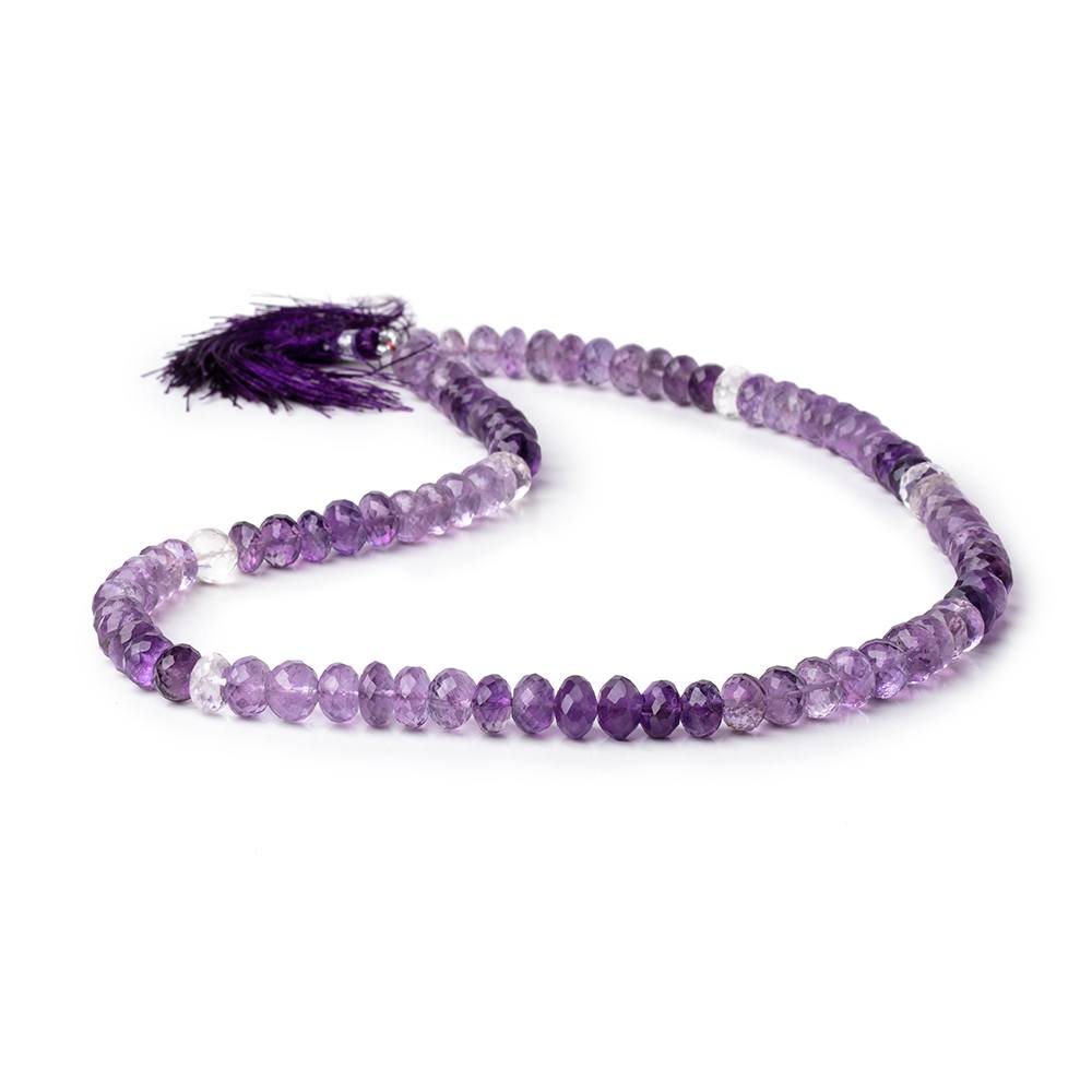 7-8mm Shaded Amethyst Faceted Rondelle Beads 16 inch 84 pieces
