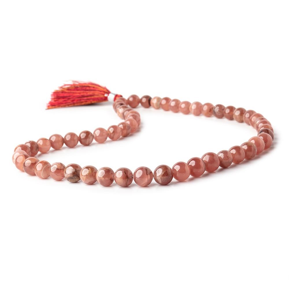 7-9mm Rhodochrosite Plain Round Beads 16 inch 52 pieces AAA