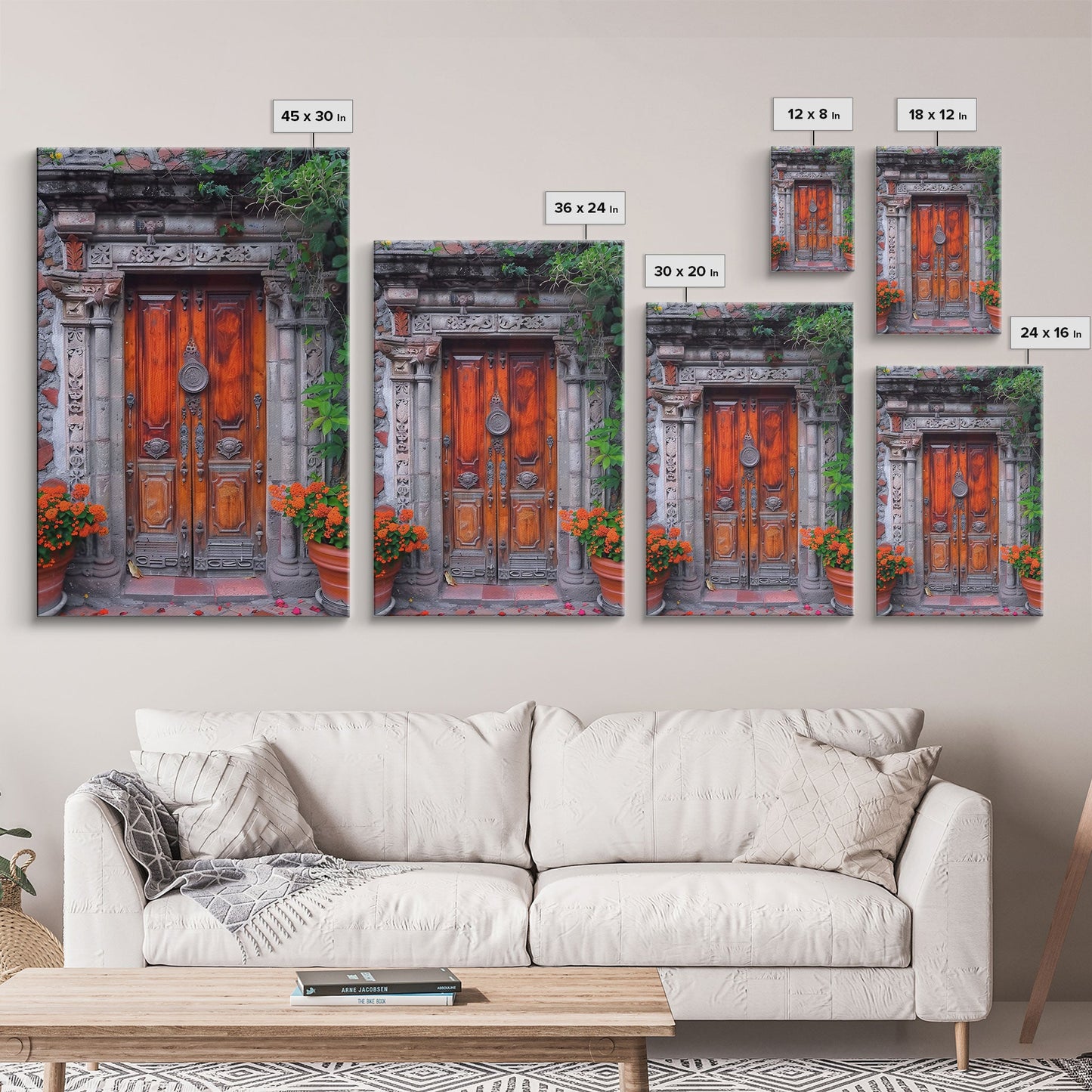 Change345 Colorful Indian Architecture Canvas Print, Traditional Art if India, Photography Print, Indian Wall Art, Living Room Decor