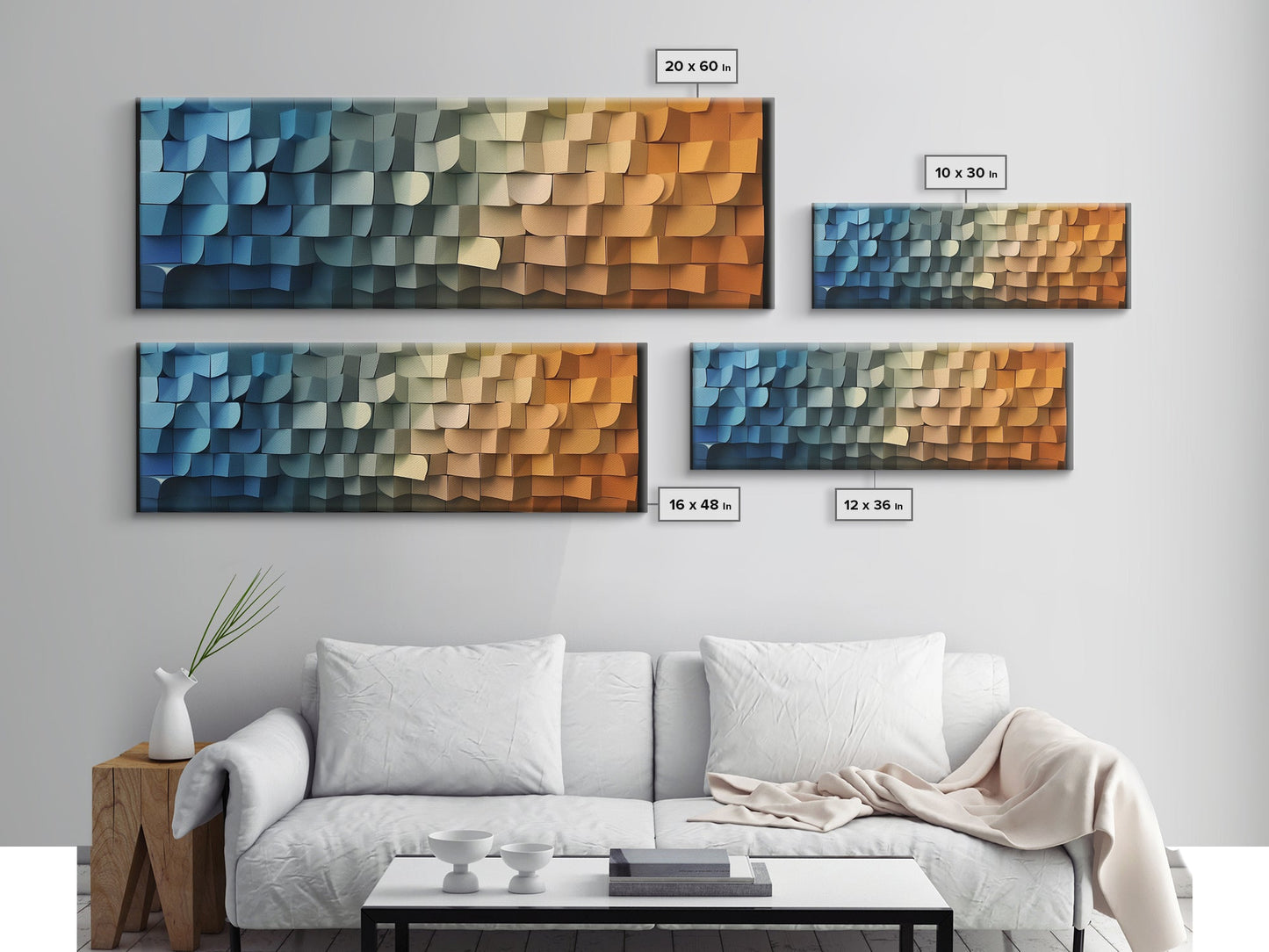 Geometric Wall Art - Cubism - Dreams Of the Coast - Framed Canvas Print