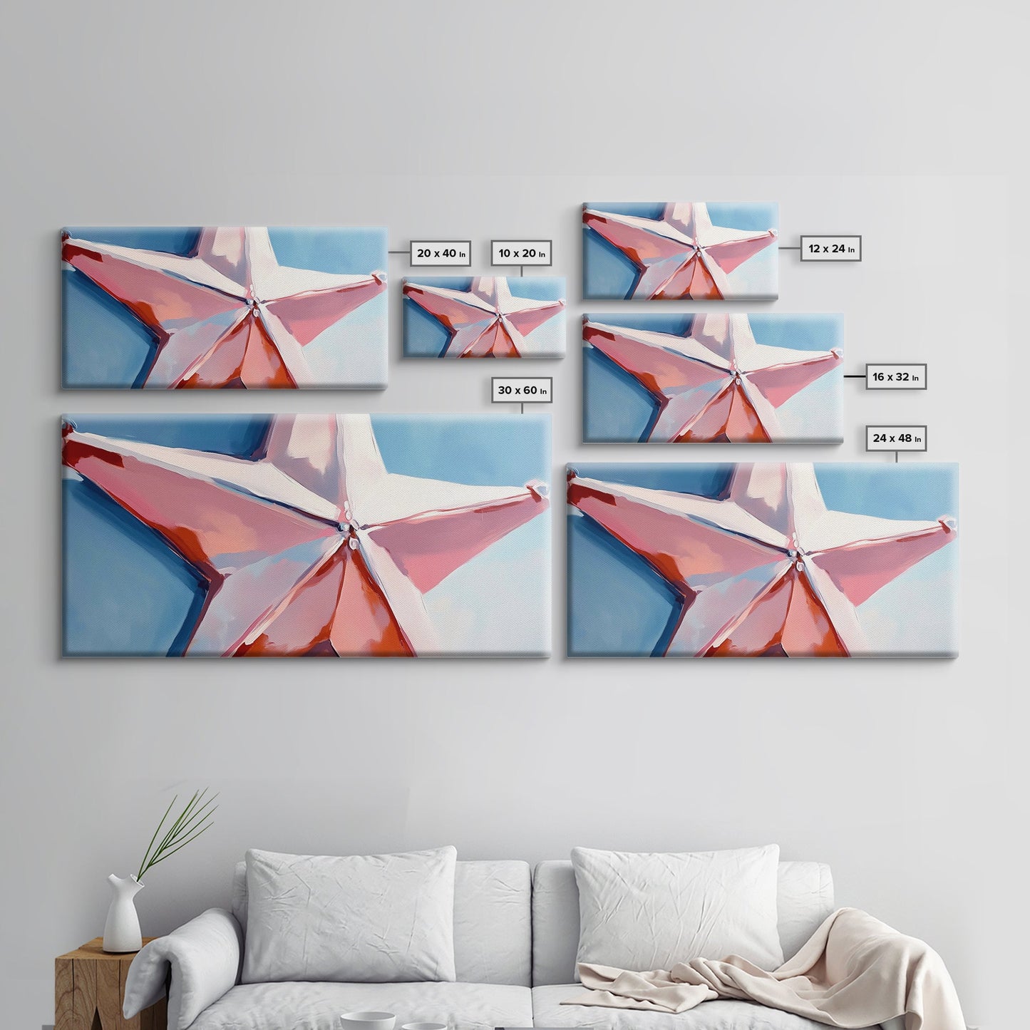 Star Ornament, Festive Art, Framed Canvas Print, Christmas Wall Decor, Holiday Aesthetic, Minimalist Festive Painting, Modern Home Art