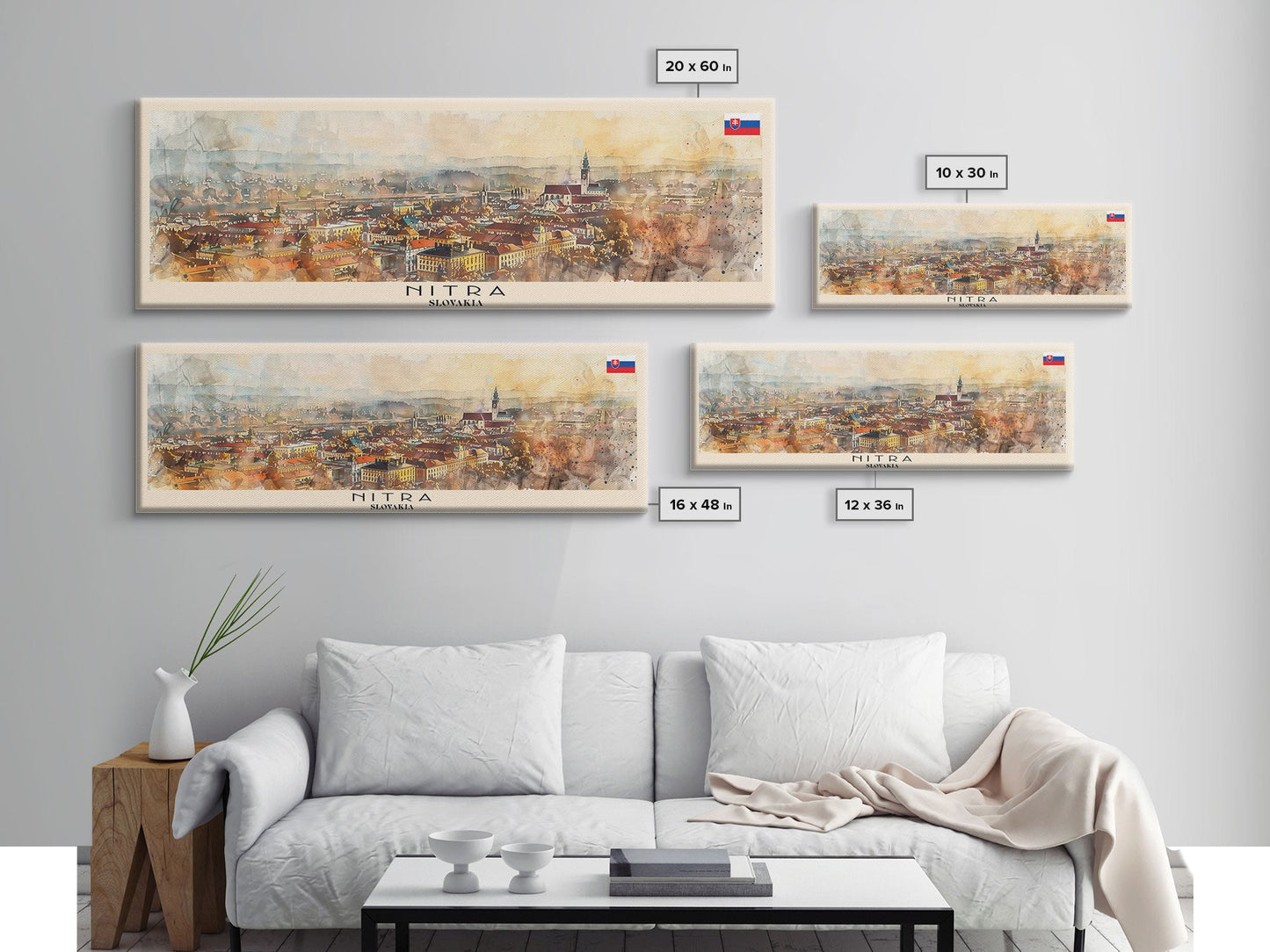 Nitra Slovakia Wall Art, Panoramic Travel Poster, Panoramic Framed Canvas Print, City Wall Art, Wall Hanging Home Decor, Travel Art