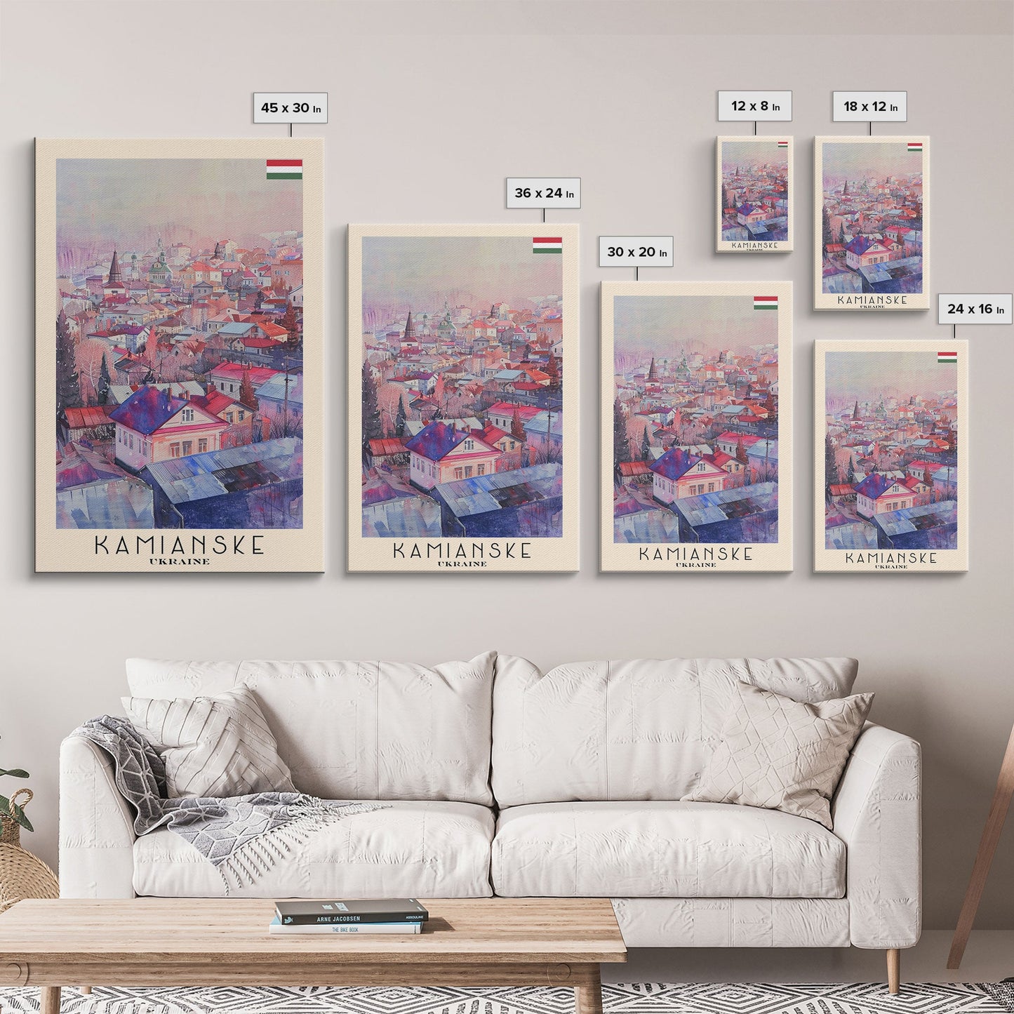 Kamianske Ukraine Scenic View, Framed Canvas Print, Travel Poster, Wall Art, Living Room Decor, Cityscape Art, Modern Home Decoration, Ukrainian City