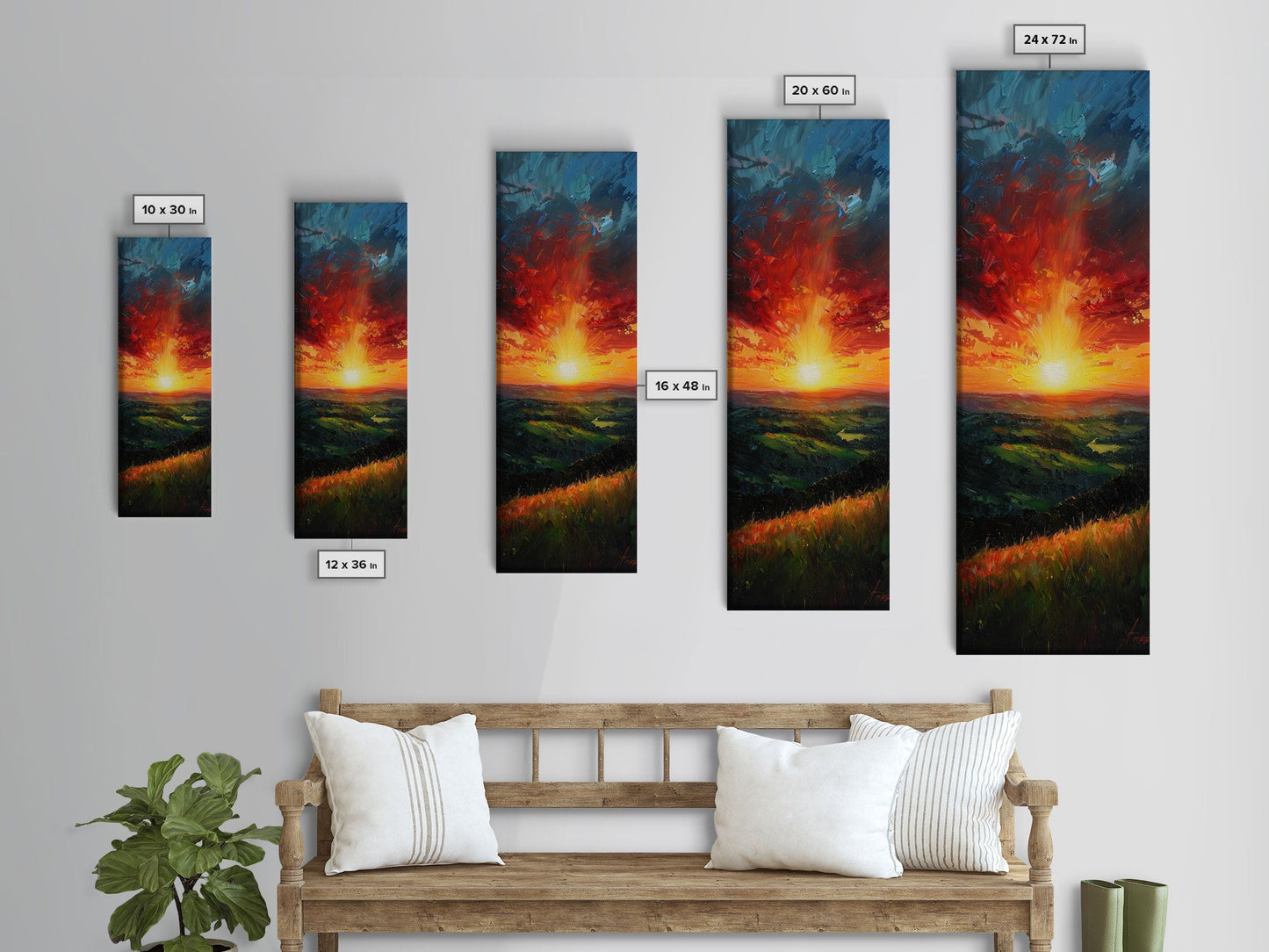Calm Forest Pond Koi Fish Tranquil Living Room Art Framed Canvas Print Tall Art Japanese Style Art