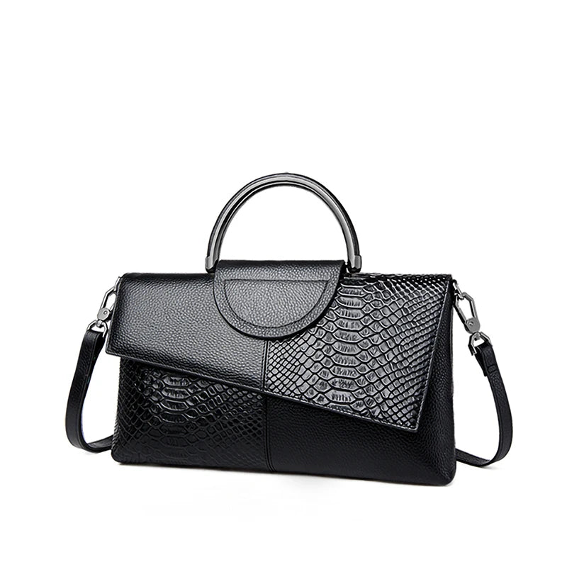 Fashion Temperament Convenient Bag Pure Color Simple Ladies Business Bag Crossbody Handbag Crocodile Texture Snake Print