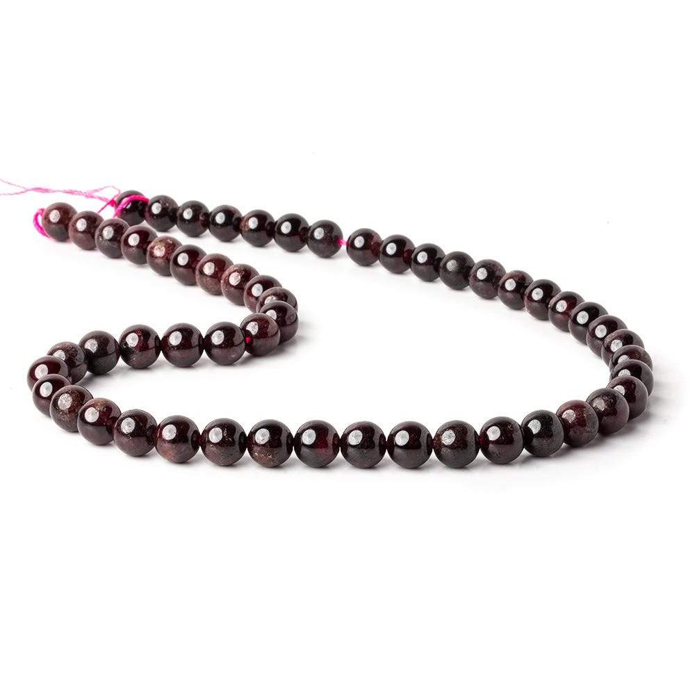 7.5-8mm Garnet plain round beads 15 inch 50 pieces A