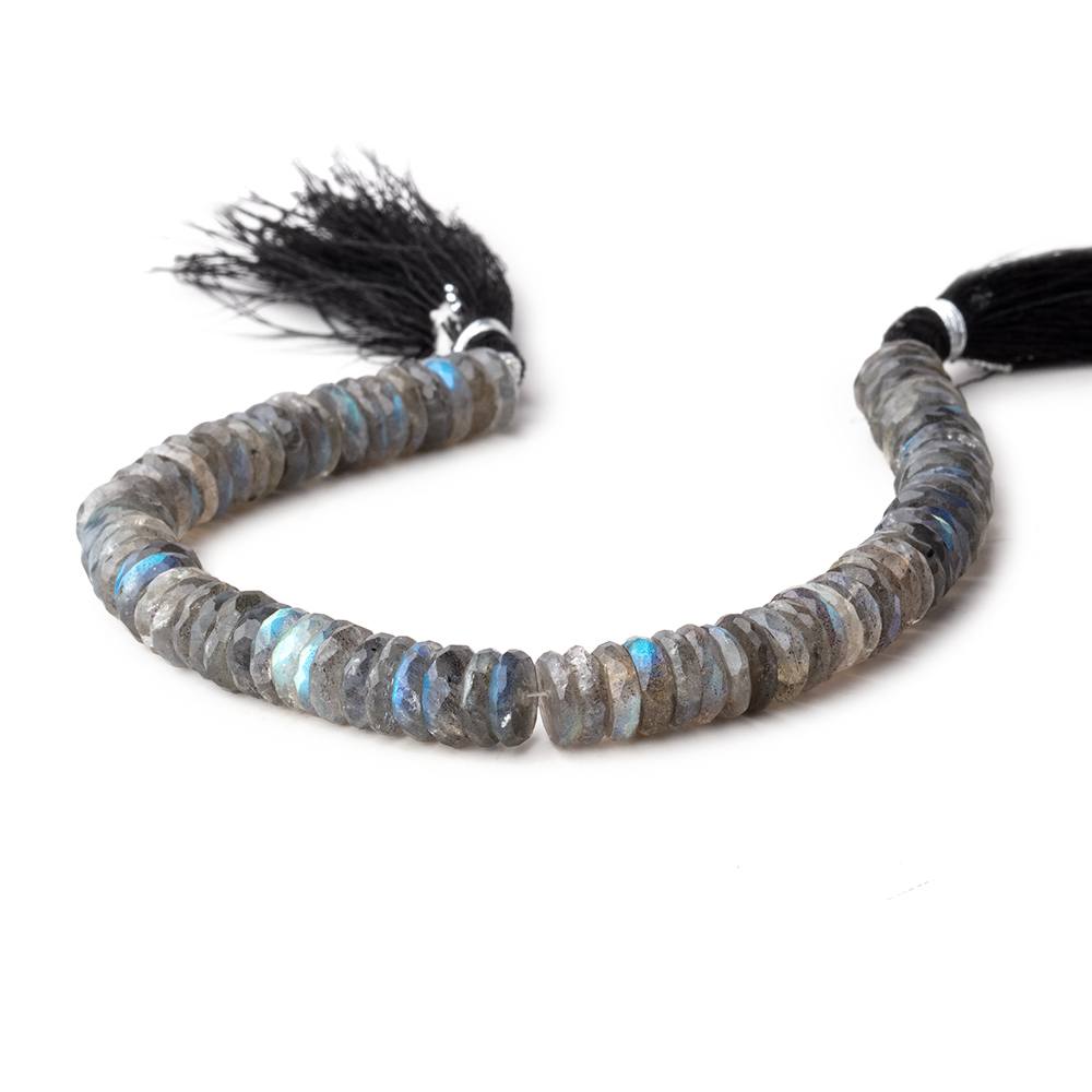 6-6.5mm Labradorite faceted heishi beads 7.5 inches 82 pieces