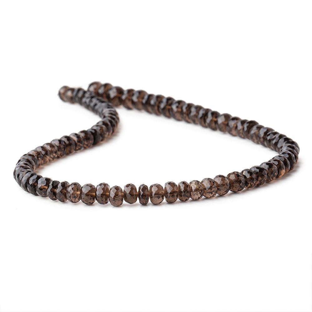 7.5-8mm Smoky Quartz Faceted Rondelle Beads 13.5 inch 64 pieces