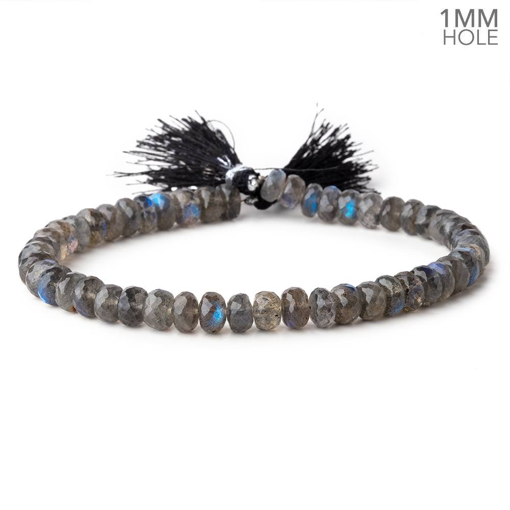 7.5mm Labradorite Faceted Rondelle Beads 9 inch 50 pieces AAA 1mm Hole