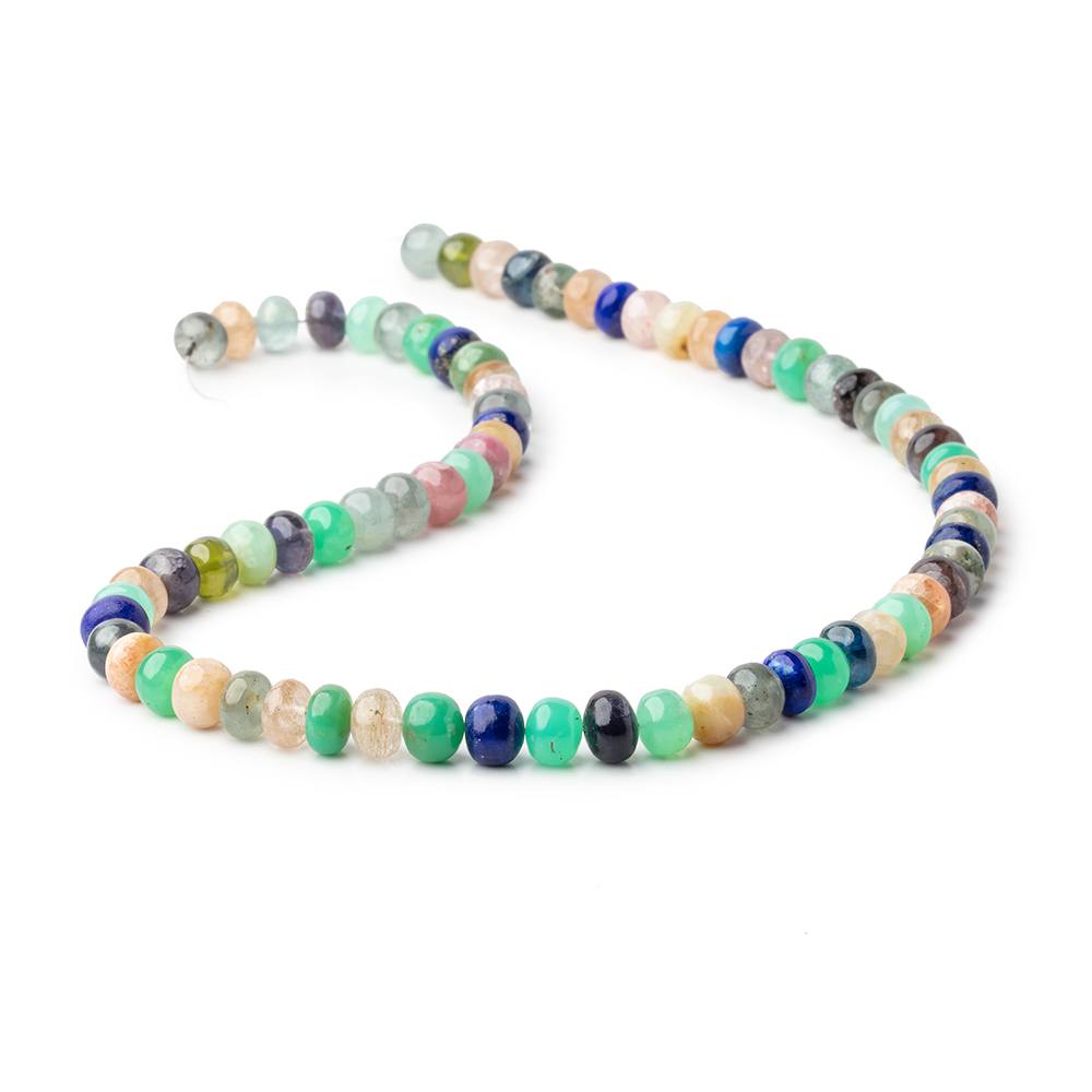 7.5mm Multi Gemstone Plain Rondelle Beads 16 inch 75 pieces