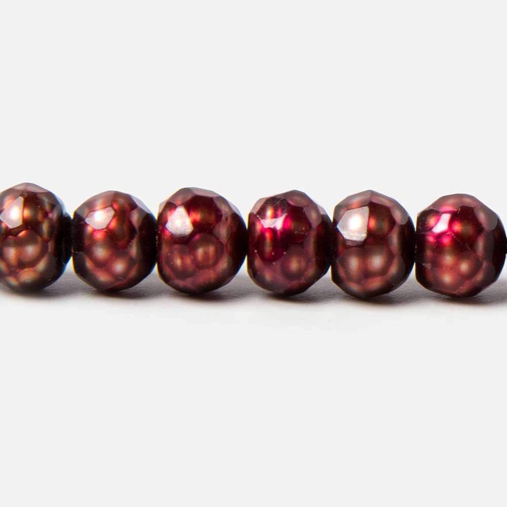 7.5mm Orangy Red faceted button center drill freshwater Pearls 67 pieces