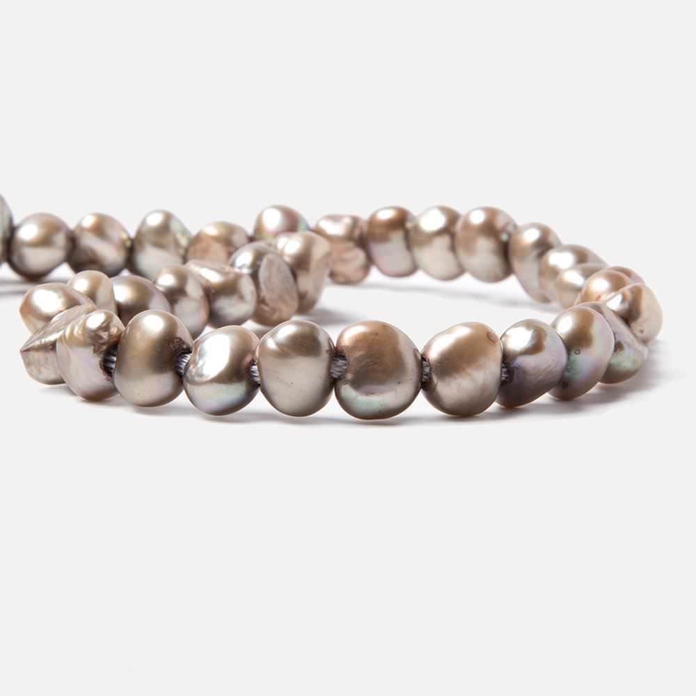 7.5x10-9x10.5mm Dark Champagne Baroque 2.5mm large hole Pearls 15 in. 48 pcs