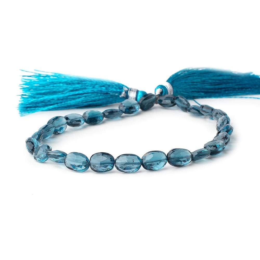 7.5x6-8x6mm London Blue Topaz faceted oval beads 8 inch 26 pieces