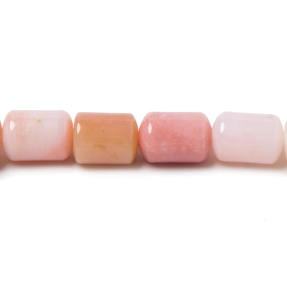 7mm diameter Pink Peruvian Opal unfaceted tube beads 14 inch 37 pieces