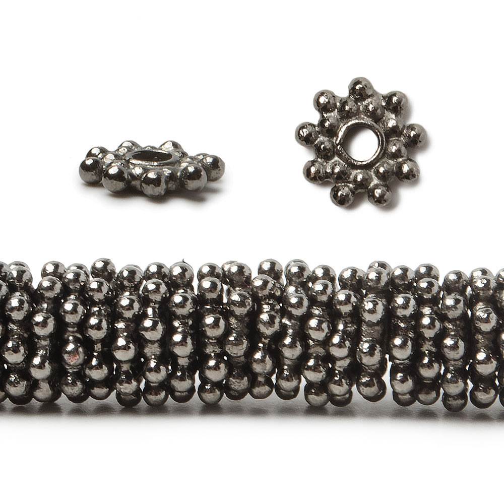 7mm Double Row Daisy Spacers with 2mm Large Hole 8 inch 145 Beads