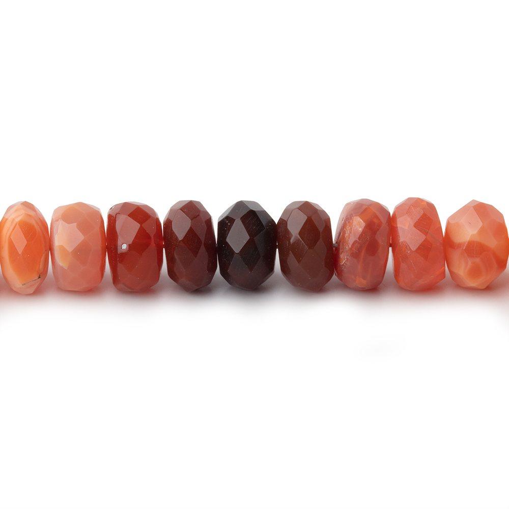 6.5mm Fire Opal Faceted Rondelle Beads 17 inch 95 pieces