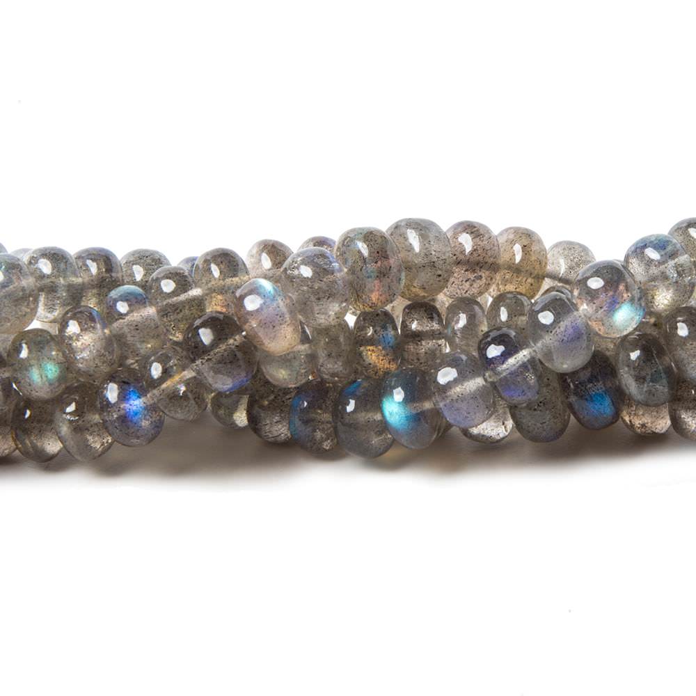 6.5-8.5mm Labradorite Beads Plain Rondelles 16 Inch 85pieces