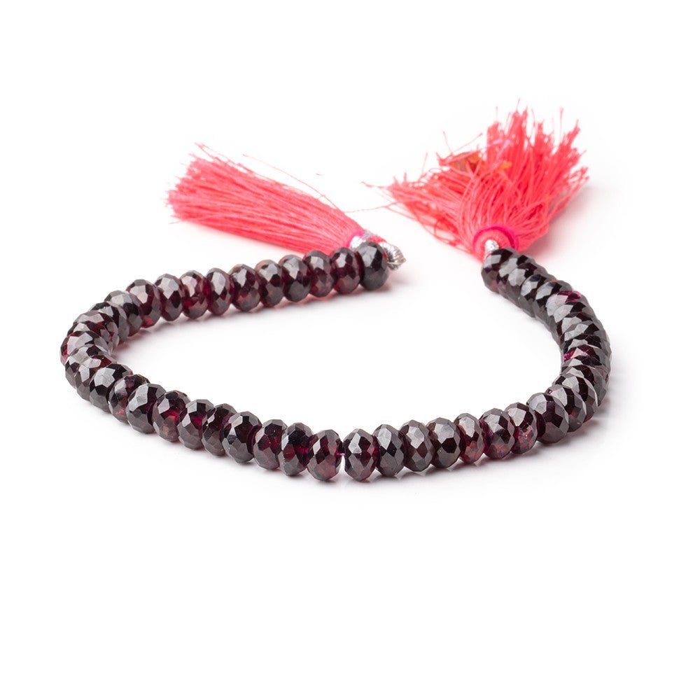 7mm Rhodolite Garnet Faceted Rondelle Beads 7.75 inch 50 pieces