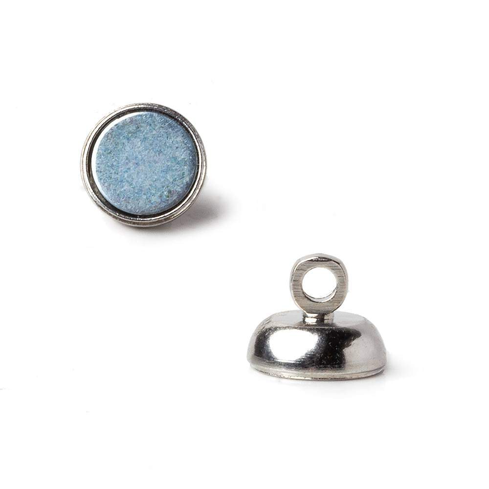 7mm Silver Rhodium plated Magnetic Clasp Set of 5 pieces