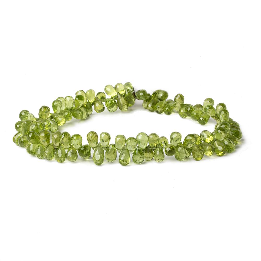 5x3-7x5mm Peridot Faceted Tear Drop Beads 9 inch 86 pieces AAA