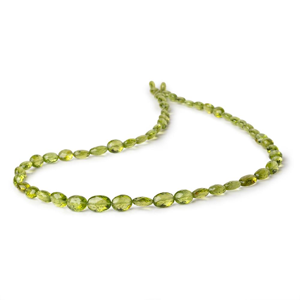 7x5-10x7mm Afghani Peridot Faceted Oval Beads 18 inch 57 pieces AAA