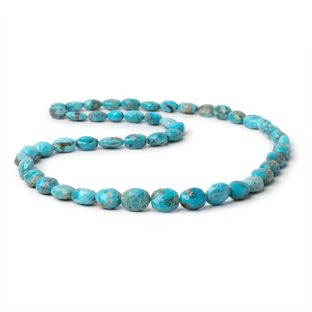 7x5-11x9mm Sleeping Beauty Turquoise Faceted Nuggets 18 inch 48 Beads