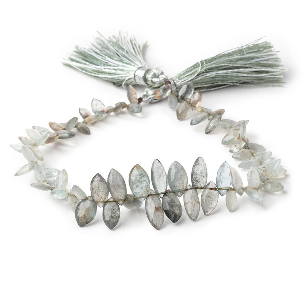 7x5-12x5mm Moss Aquamarine Faceted Marquise Beads 8 inch 78 pieces