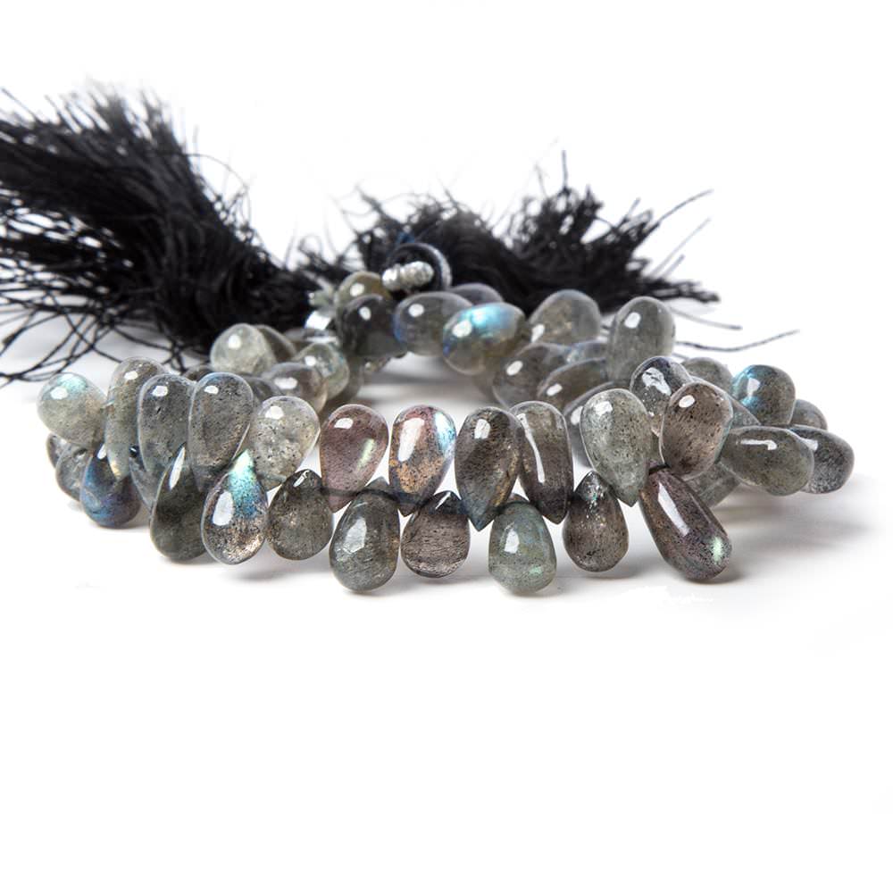 7x5-12x6mm Labradorite Plain Tear Drop Beads 8.25 inch 60 pieces