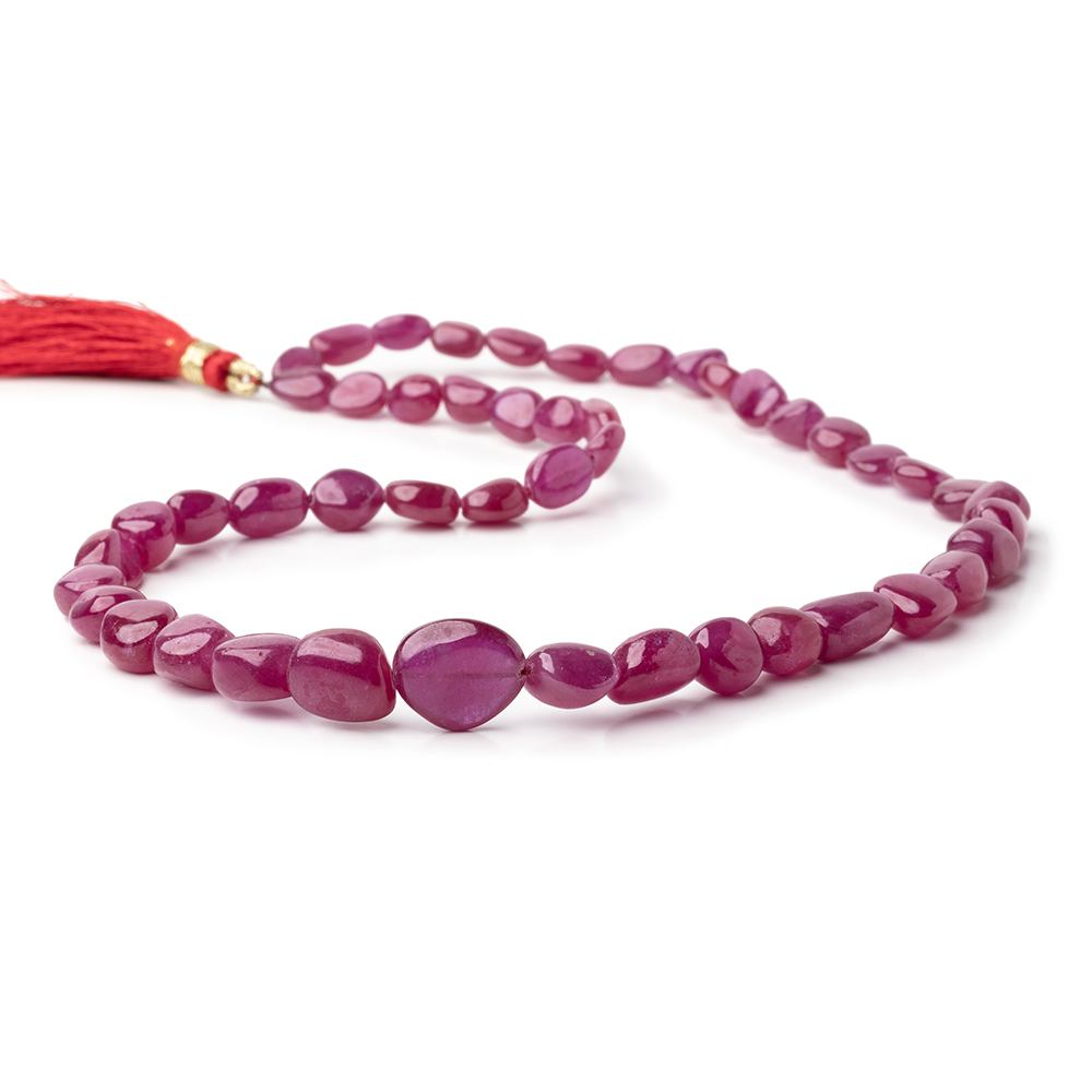 7x5-13x11mm Ruby Plain Nugget Beads 16 inch 48 pieces